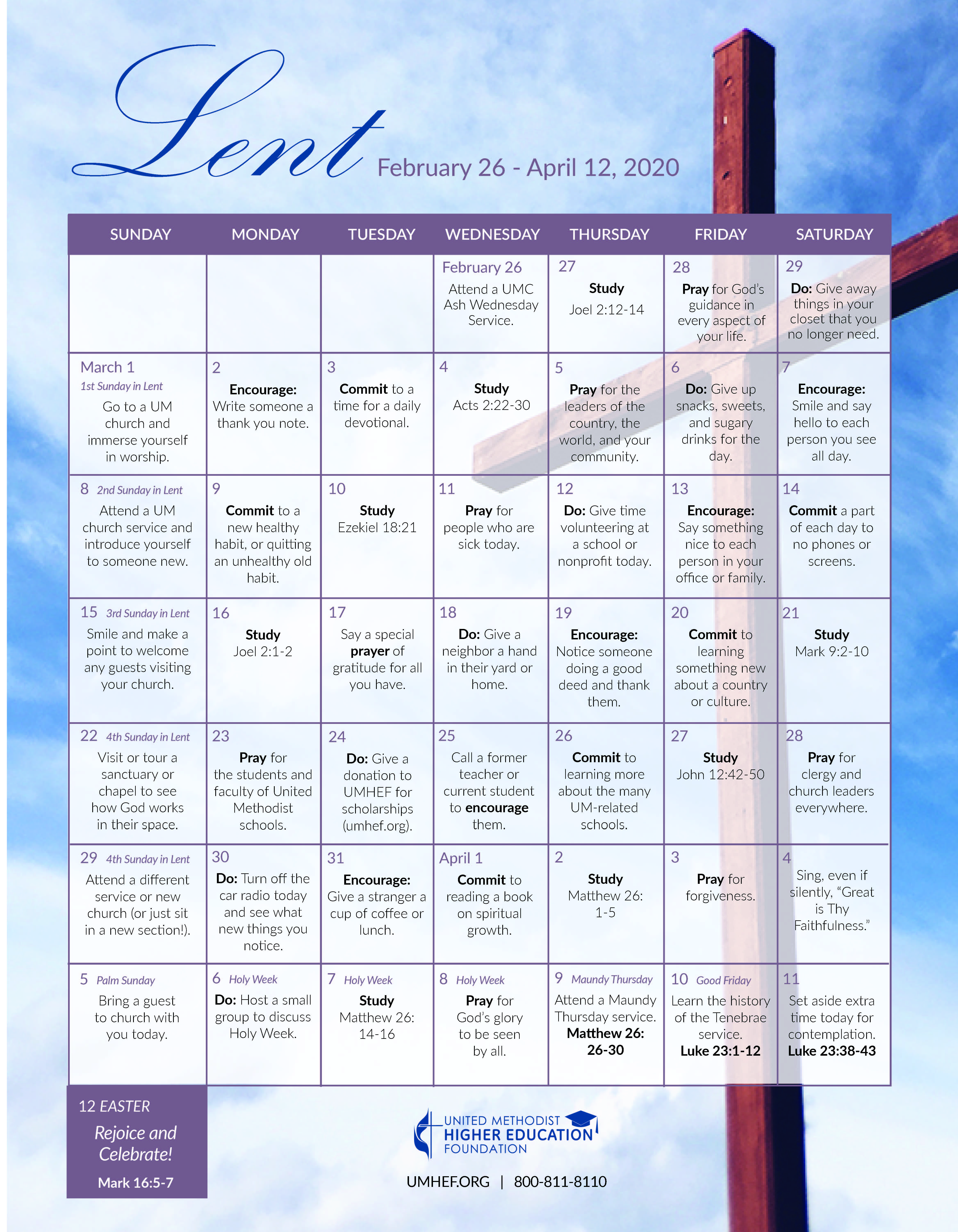 Free Printable Lenten Calendars